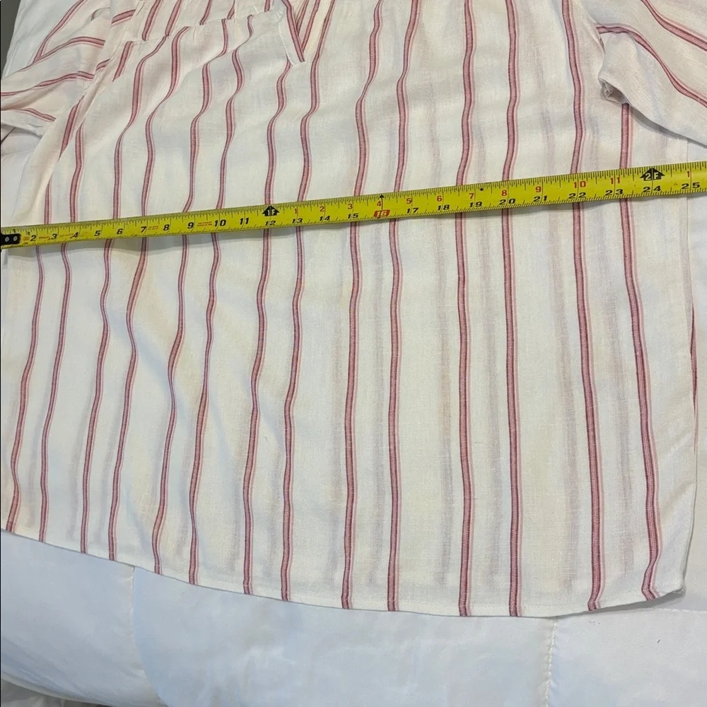 Splendid Cream Blouse with Rose Colored Stripes - Picture 4 of 5